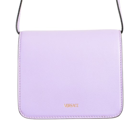 Versace Women's Lilac Textured Leather Medusa Head Crossbody Shoulder Bag - Picture 5 of 10